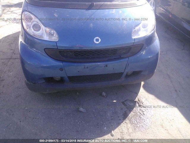 WMEEJ31X09K293918 - 2009 SMART FORTWO PURE/PASSION BLUE photo 6