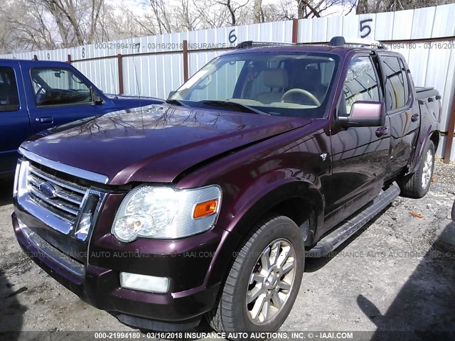 1FMEU538X7UB83706 - 2007 FORD EXPLORER SPORT TR LIMITED MAROON photo 2