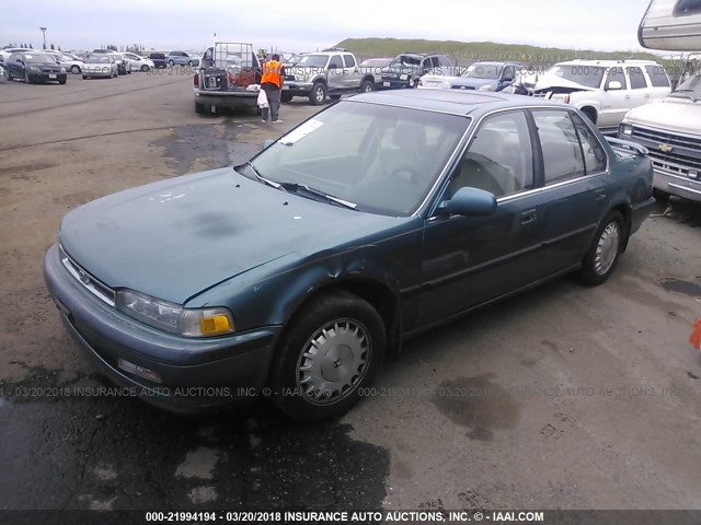 JHMCB7667MC037836 - 1991 HONDA ACCORD EX/EX-R TURQUOISE photo 2