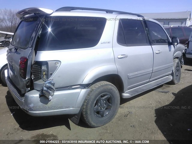 5TDBT48A71S005277 - 2001 TOYOTA SEQUOIA LIMITED SILVER photo 4