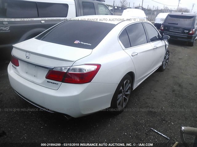 1HGCR2F53FA160718 - 2015 HONDA ACCORD SPORT WHITE photo 4