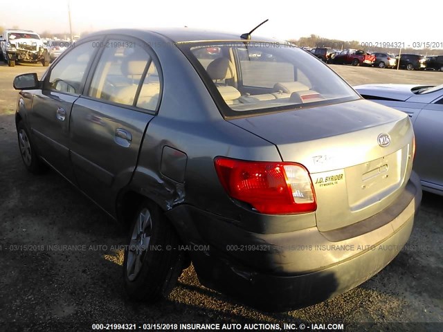 KNADE123576289154 - 2007 KIA RIO LX/SX GRAY photo 3