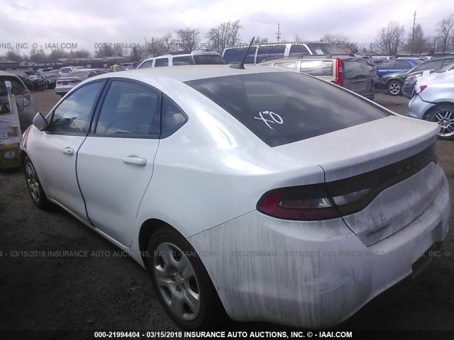 1C3CDFAA5FD132155 - 2015 DODGE DART SE WHITE photo 3