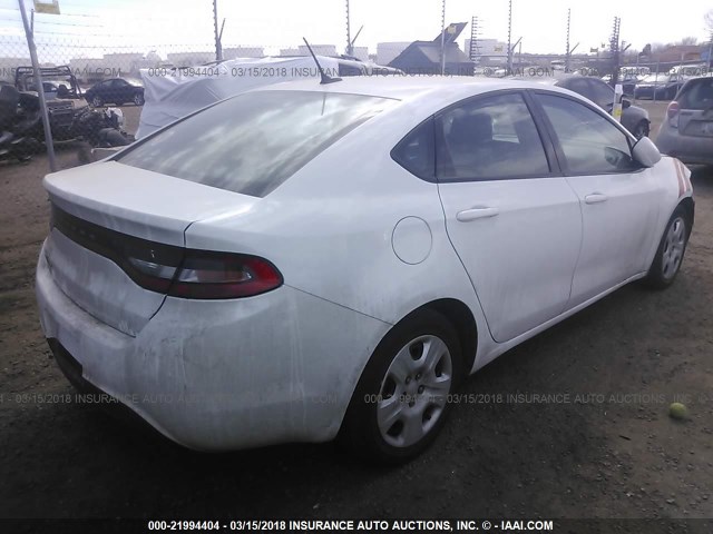 1C3CDFAA5FD132155 - 2015 DODGE DART SE WHITE photo 4