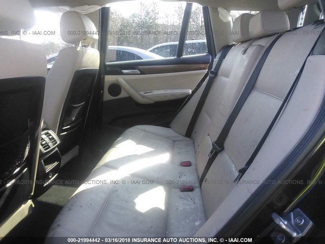 5UXWX5C52CL724588 - 2012 BMW X3 XDRIVE28I BLACK photo 8