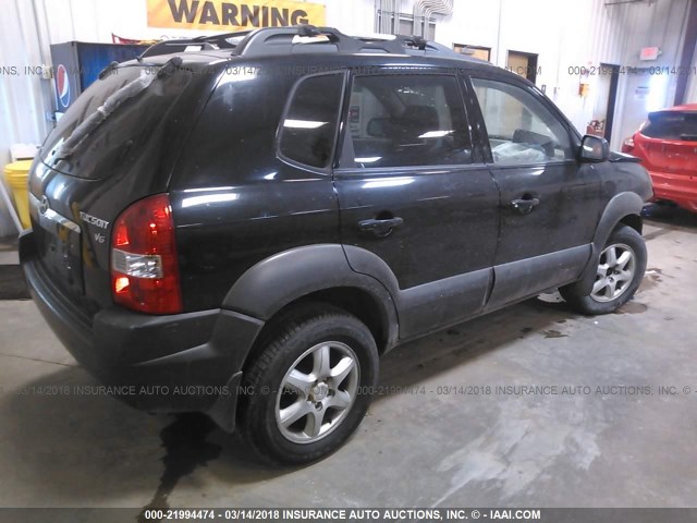 KM8JN12D65U187011 - 2005 HYUNDAI TUCSON GLS/LX BLACK photo 4