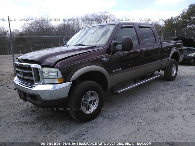 1FTSW31P14EC71159 - 2004 FORD F350 SRW SUPER DUTY BURGUNDY photo 2