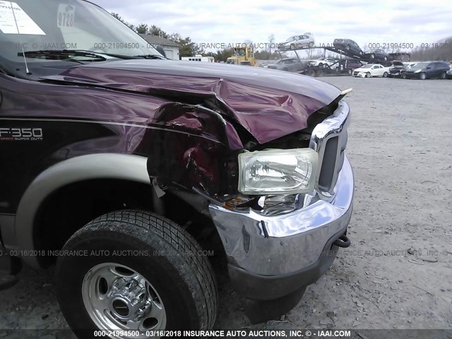 1FTSW31P14EC71159 - 2004 FORD F350 SRW SUPER DUTY BURGUNDY photo 6