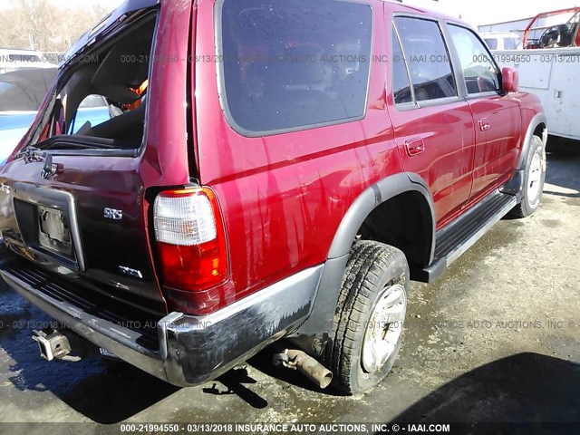 JT3GN86R3Y0167697 - 2000 TOYOTA 4RUNNER SR5 RED photo 4