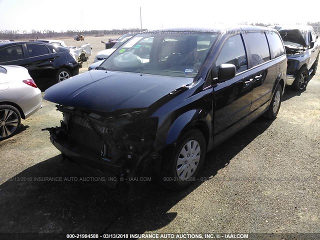 2C4RDGBG0DR608031 - 2013 DODGE GRAND CARAVAN SE BLUE photo 2