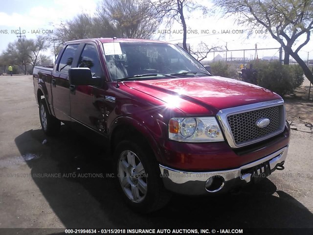 1FTPW14VX7KA56180 - 2007 FORD F150 SUPERCREW RED photo 1