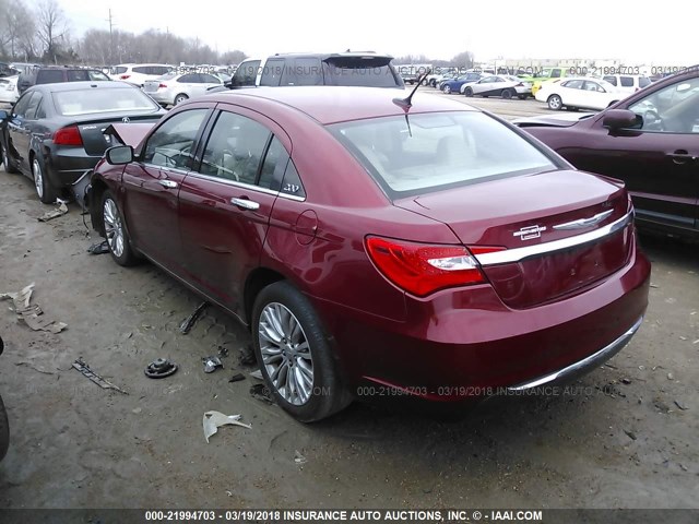 1C3CCBCB4CN240175 - 2012 CHRYSLER 200 LIMITED RED photo 3