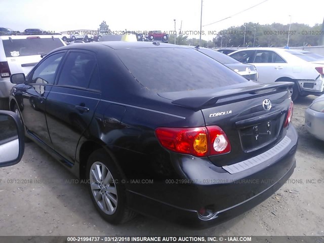 1NXBU40E99Z141635 - 2009 TOYOTA COROLLA S/LE/XLE BLACK photo 3