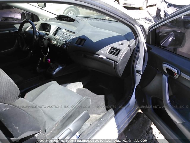 2HGFG21547H700087 - 2007 HONDA CIVIC SI SILVER photo 5