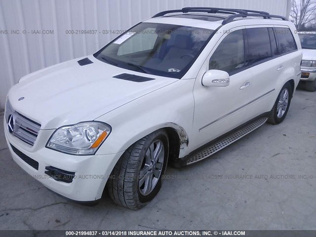 4JGBF71E28A396461 - 2008 MERCEDES-BENZ GL 450 4MATIC WHITE photo 2