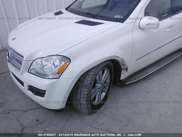 4JGBF71E28A396461 - 2008 MERCEDES-BENZ GL 450 4MATIC WHITE photo 6