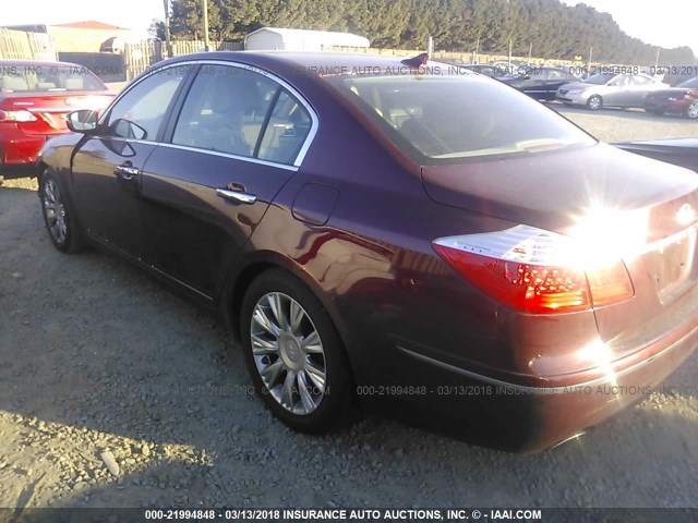 KMHGC46E19U021540 - 2009 HYUNDAI GENESIS 3.8L წითელი ფოტო 3