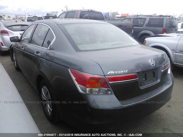 1HGCP2F35BA117495 - 2011 HONDA ACCORD LX GRAY photo 3