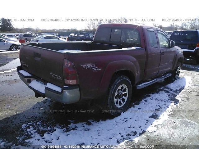 5TETU62N46Z227715 - 2006 TOYOTA TACOMA PRERUNNER ACCESS CAB RED photo 4