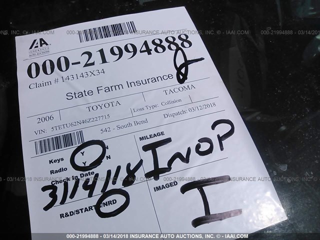 5TETU62N46Z227715 - 2006 TOYOTA TACOMA PRERUNNER ACCESS CAB RED photo 7