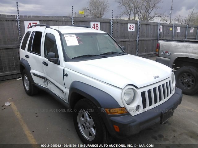 1J4GL48K67W694343 - 2007 JEEP LIBERTY SPORT WHITE photo 1