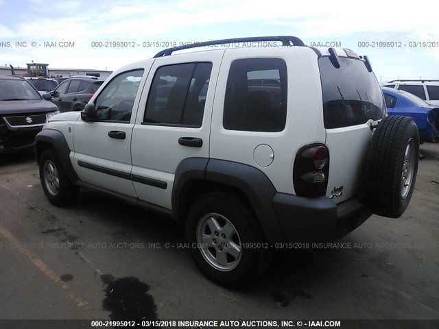 1J4GL48K67W694343 - 2007 JEEP LIBERTY SPORT 白色 照片 3