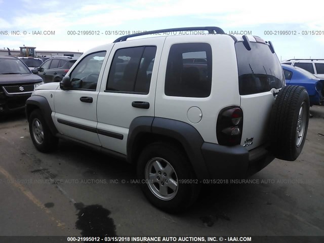 1J4GL48K67W694343 - 2007 JEEP LIBERTY SPORT WHITE photo 3