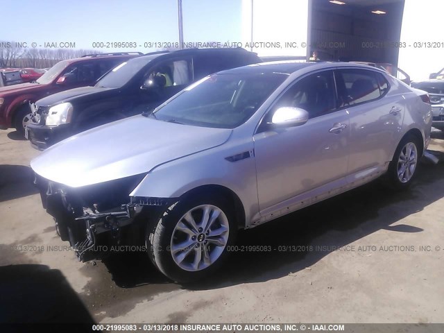 KNAGN4A70B5102727 - 2011 KIA OPTIMA EX/SX SILVER photo 2