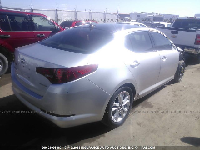 KNAGN4A70B5102727 - 2011 KIA OPTIMA EX/SX SILVER photo 4