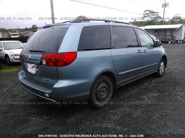 5TDZA23C46S498196 - 2006 TOYOTA SIENNA CE/LE Light Blue photo 4