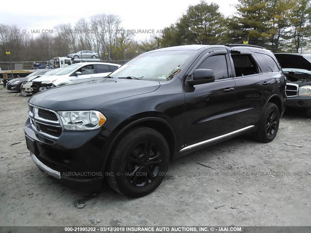 1C4RDJAGXDC608576 - 2013 DODGE DURANGO SXT BLACK photo 2