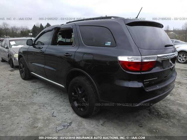 1C4RDJAGXDC608576 - 2013 DODGE DURANGO SXT BLACK photo 3