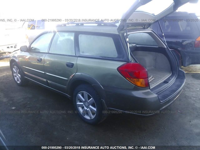 4S4BP61C867316208 - 2006 SUBARU LEGACY OUTBACK 2.5I GREEN photo 3