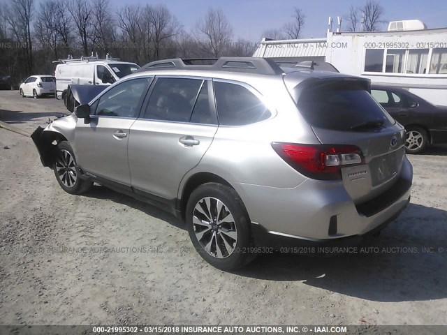 4S4BSAKCXH3363962 - 2017 SUBARU OUTBACK 2.5I LIMITED Champagne photo 3