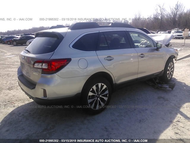 4S4BSAKCXH3363962 - 2017 SUBARU OUTBACK 2.5I LIMITED Champagne photo 4