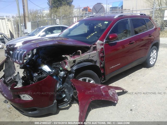 1C4PJLCB4GW356114 - 2016 JEEP CHEROKEE LATITUDE RED photo 2