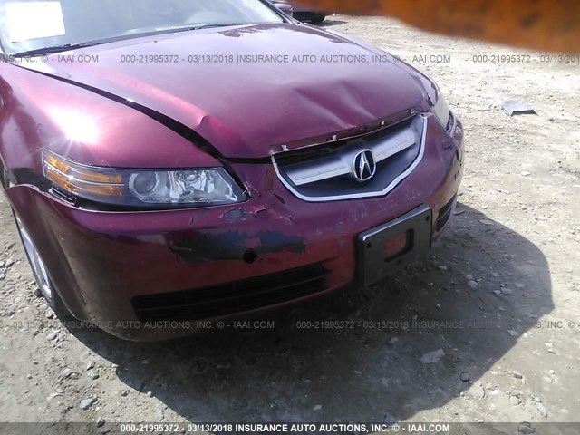 19UUA66205A072457 - 2005 ACURA TL BURGUNDY photo 6