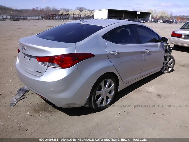 KMHDH4AE0DU698566 - 2013 HYUNDAI ELANTRA GLS/LIMITED SILVER photo 4