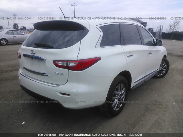 5N1AL0MM4FC508337 - 2015 INFINITI QX60 WHITE photo 4