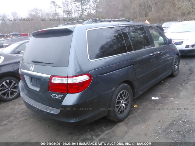 5FNRL38895B038491 - 2005 HONDA ODYSSEY TOURING BLUE photo 4