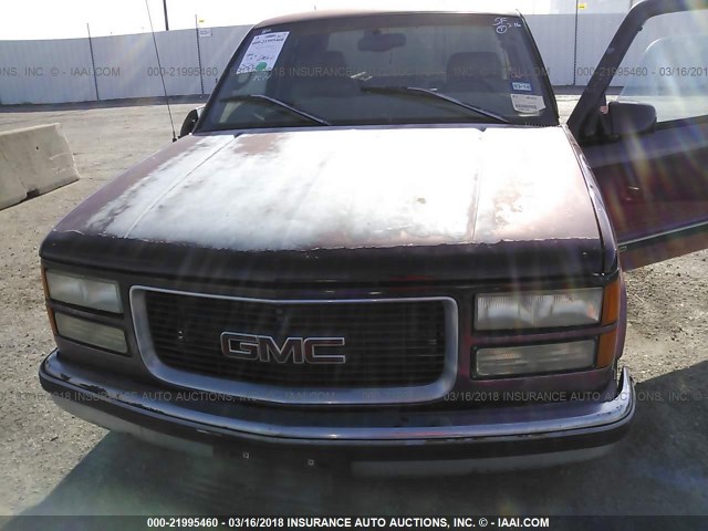 2GTEC19RXV1536647 - 1997 GMC SIERRA C1500 RED photo 6