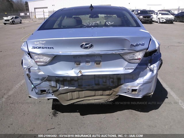 KMHEC4A47DA075683 - 2013 HYUNDAI SONATA HYBRID BLUE photo 6