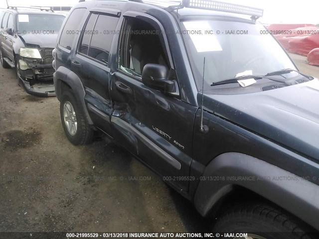 1J4GL48K32W298475 - 2002 JEEP LIBERTY SPORT BLUE photo 6