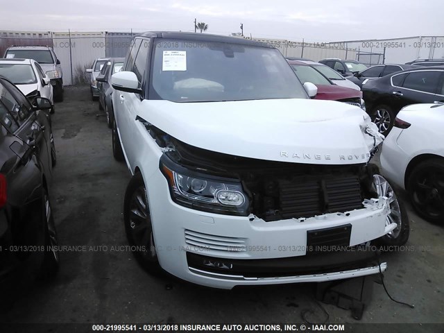 SALGS2PF9GA317416 - 2016 LAND ROVER RANGE ROVER HSE WHITE photo 1