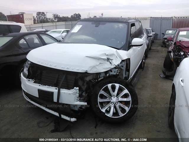 SALGS2PF9GA317416 - 2016 LAND ROVER RANGE ROVER HSE WHITE photo 2