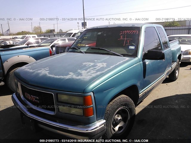 1GTEC19R7VE506956 - 1997 GMC SIERRA C1500 GREEN photo 2