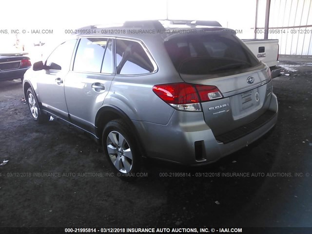 4S4BRBJC5A3318887 - 2010 SUBARU OUTBACK 2.5I LIMITED SILVER photo 3