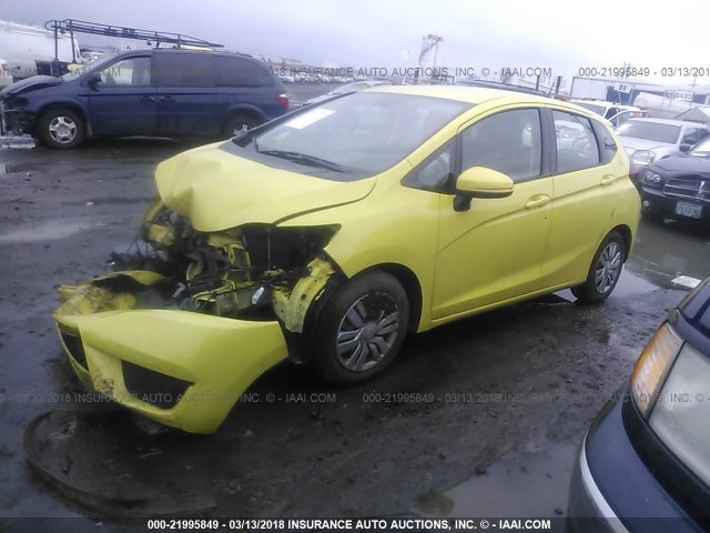 3HGGK5G59FM771314 - 2015 HONDA FIT LX YELLOW photo 2