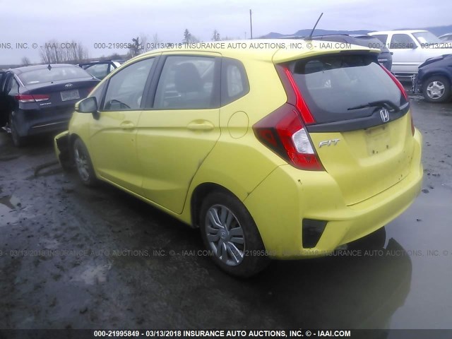 3HGGK5G59FM771314 - 2015 HONDA FIT LX YELLOW photo 3