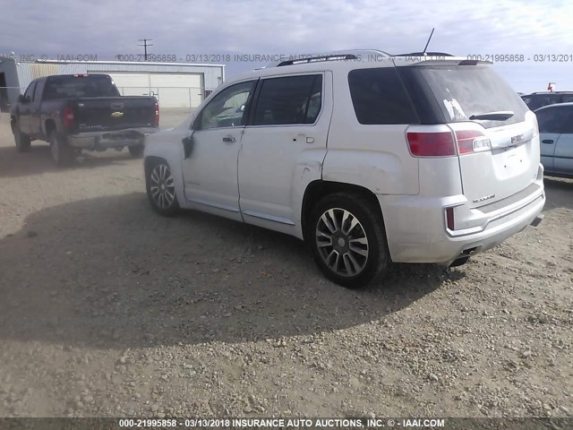 2GKFLRE32G6356867 - 2016 GMC TERRAIN DENALI WHITE photo 3